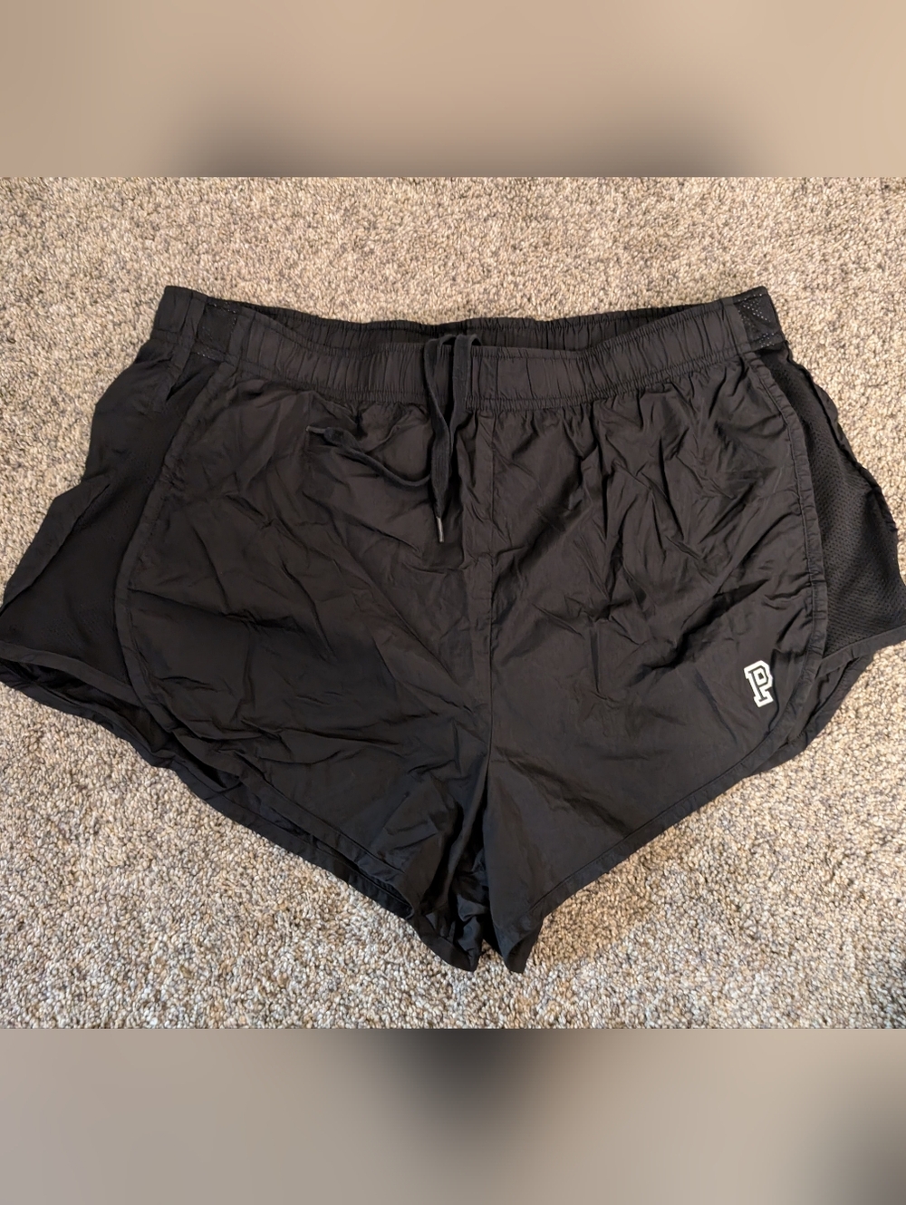 🌼 PINK Victoria's Secret Black Ultimate Shorts with Elastic Waist EUC Size L